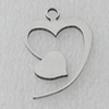 Stainless Steel Pendant, Heart 21x30mm, Sold by PC