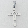 Stainless Steel Pendant, Cross 18x30mm, Sold by PC