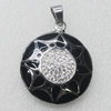 Stainless Steel Pendant, Flat Round 33x39mm, Sold by PC
