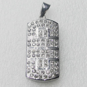 Stainless Steel Pendant, 19x41mm, Sold by PC