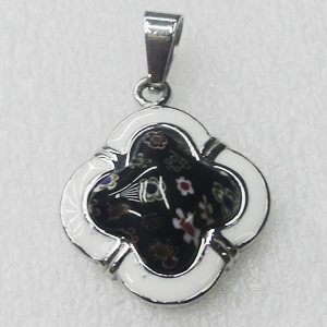 Stainless Steel Pendant, Flower 25x30mm, Sold by PC
