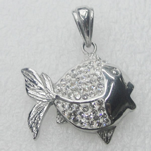 Stainless Steel Pendant, Fish 26mm, Sold by PC