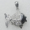 Stainless Steel Pendant, Fish 26mm, Sold by PC