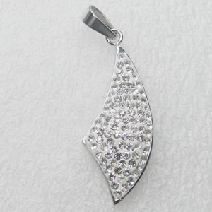 Stainless Steel Pendant, Nugget 14x37mm, Sold by PC