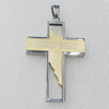 Stainless Steel Pendant, Cross 35x54mm, Sold by PC