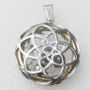 Stainless Steel Pendant, Flat Round 30x34mm, Sold by PC