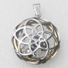 Stainless Steel Pendant, Flat Round 30x34mm, Sold by PC