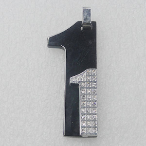 Stainless Steel Pendant, Letter 17x40mm, Sold by PC