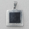 Stainless Steel Pendant, Square 22x27mm, Sold by PC