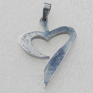 Stainless Steel Pendant, Heart 27x33mm, Sold by PC