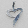 Stainless Steel Pendant, Heart 27x33mm, Sold by PC