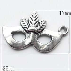 Pendant, Zinc Alloy Jewelry Findings, 25x17mm, Sold by Bag