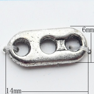 Connector, Zinc Alloy Jewelry Findings, 14x6mm, Sold by Bag