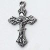 Pendant, Zinc Alloy Jewelry Findings, Cross, 15x24mm, Sold by Bag