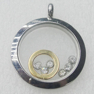 Stainless Steel Pendant, Flat Round 29x35mm, Sold by PC