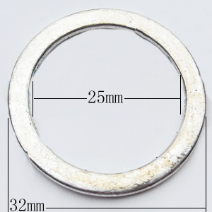 Donut, Zinc Alloy Jewelry Findings, O:32mm I:25mm, Sold by Bag