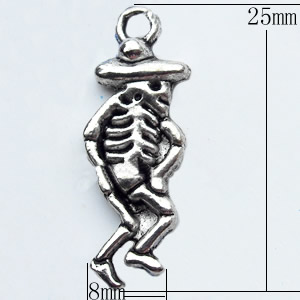 Pendant, Zinc Alloy Jewelry Findings, 8x25mm, Sold by Bag
