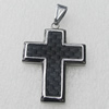 Stainless Steel Pendant, Cross 28x38mm, Sold by PC