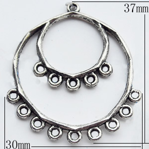 Connector, Zinc Alloy Jewelry Findings, 30x37mm, Sold by Bag  