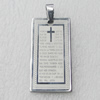Stainless Steel Pendant, Rectangle 20x40mm, Sold by PC