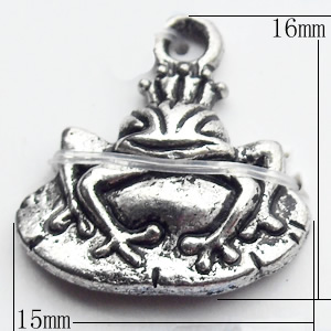 Pendant, Zinc Alloy Jewelry Findings, 15x16mm, Sold by Bag