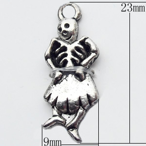 Pendant, Zinc Alloy Jewelry Findings, 9x23mm, Sold by Bag