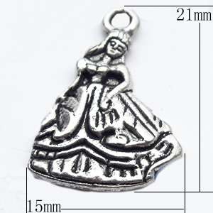 Pendant, Zinc Alloy Jewelry Findings, 15x21mm, Sold by Bag  