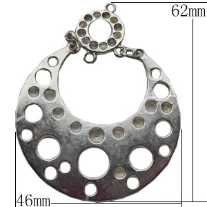 Pendant, Zinc Alloy Jewelry Findings, 46x62mm, Sold by Bag  