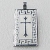 Stainless Steel Pendant, Rectangle 20x40mm, Sold by PC