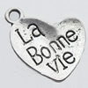 Pendant, Zinc Alloy Jewelry Findings, Heart, 18x16mm, Sold by Bag  