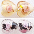 Silver Foil Lampwork Beads, Heart, 11x12x8mm, Hole:Approx 2mm, Sold by PC