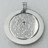 Stainless Steel Pendant, Flat Round 35mm, Sold by PC