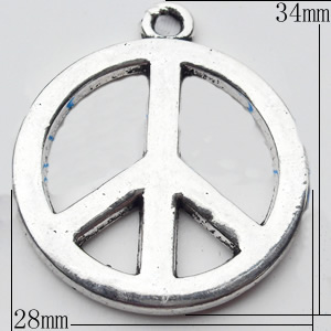Pendant, Zinc Alloy Jewelry Findings, 28x34mm, Sold by Bag  