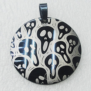 Stainless Steel Pendant, Flat Round 30mm, Sold by PC