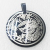 Stainless Steel Pendant, Flat Round 30x35mm, Sold by PC