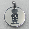 Stainless Steel Pendant, Flat Round 30mm, Sold by PC