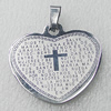 Stainless Steel Pendant, Heart 35x32mm, Sold by PC