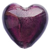 Silver Foil Lampwork Beads, Heart, 16x16x10mm, Hole:Approx 2mm, Sold by PC