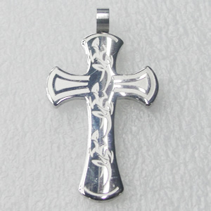 Stainless Steel Pendant, Cross 23x42mm, Sold by PC