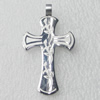 Stainless Steel Pendant, Cross 23x42mm, Sold by PC