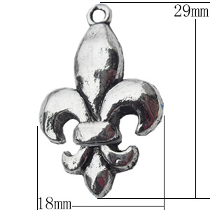 Pendant, Zinc Alloy Jewelry Findings, 18x29mm, Sold by Bag  