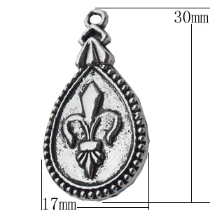 Pendant, Zinc Alloy Jewelry Findings, 17x30mm, Sold by Bag  
