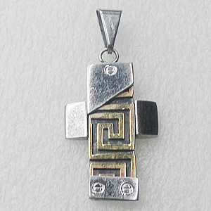 Stainless Steel Pendant, Cross 20x35mm, Sold by PC