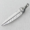 Stainless Steel Pendant, leaf 10x45mm, Sold by PC