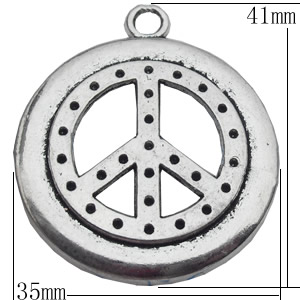 Pendant, Zinc Alloy Jewelry Findings, 35x41mm, Sold by Bag  