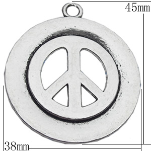 Pendant, Zinc Alloy Jewelry Findings, 38x45mm, Sold by Bag  