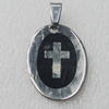 Stainless Steel Pendant, Flat Oval 22x30mm, Sold by PC