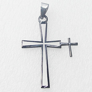 Stainless Steel Pendant, Cross 33x45mm, Sold by PC