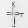 Stainless Steel Pendant, Cross 33x45mm, Sold by PC