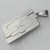 Stainless Steel Pendant, Rectangle 19x32mm, Sold by PC